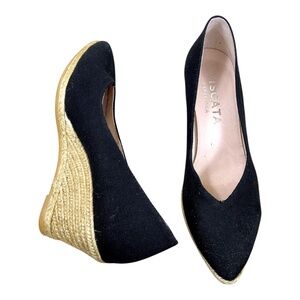 Viscata Espadrille Wedge Heels Roses Black (39.5)